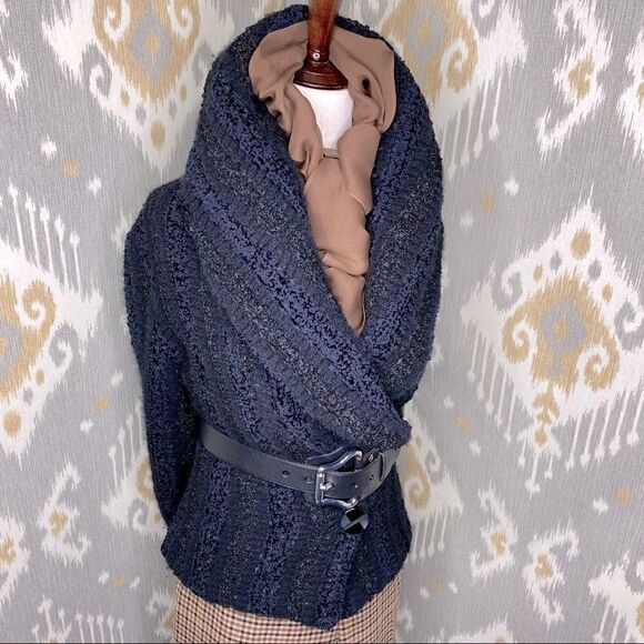 Ralph Lauren 2012 Collection Black Cashmere Blend Chenille Shawl Collar Cardigan - Picture 8 of 16